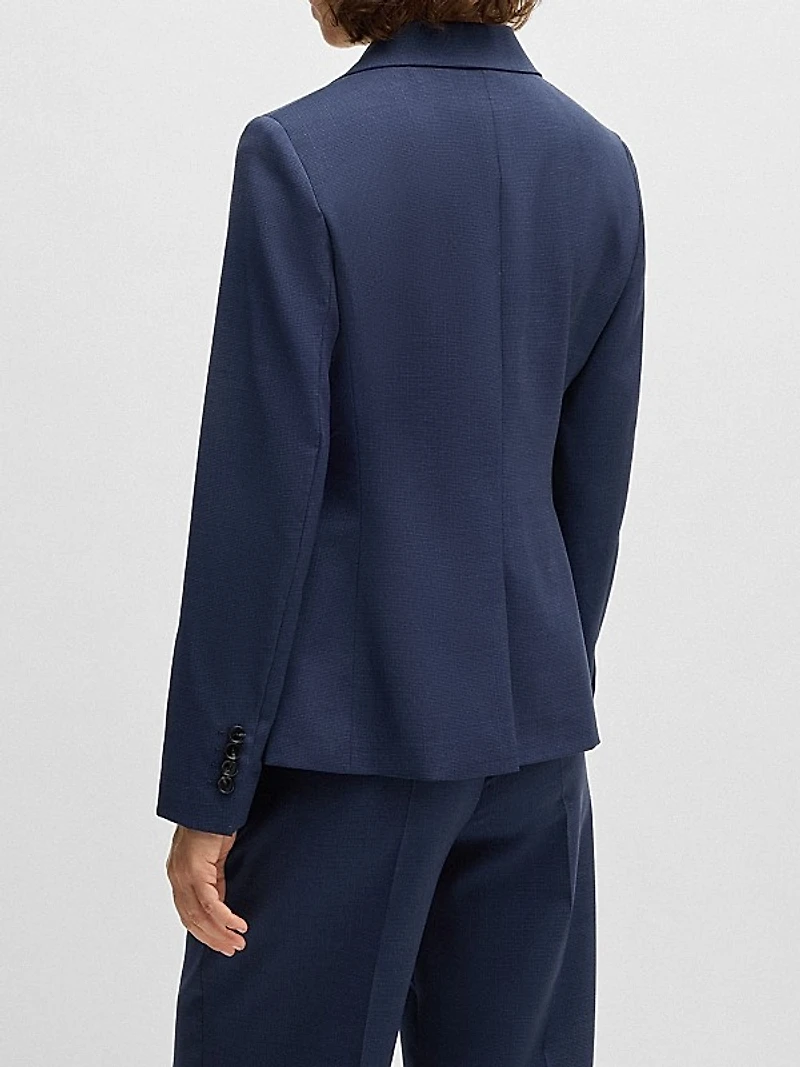 Regular-Fit Blazer in Micro-Check Virgin Wool