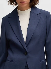 Regular-Fit Blazer in Micro-Check Virgin Wool