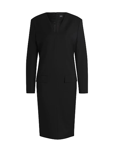 Tailored V-Neck Dress