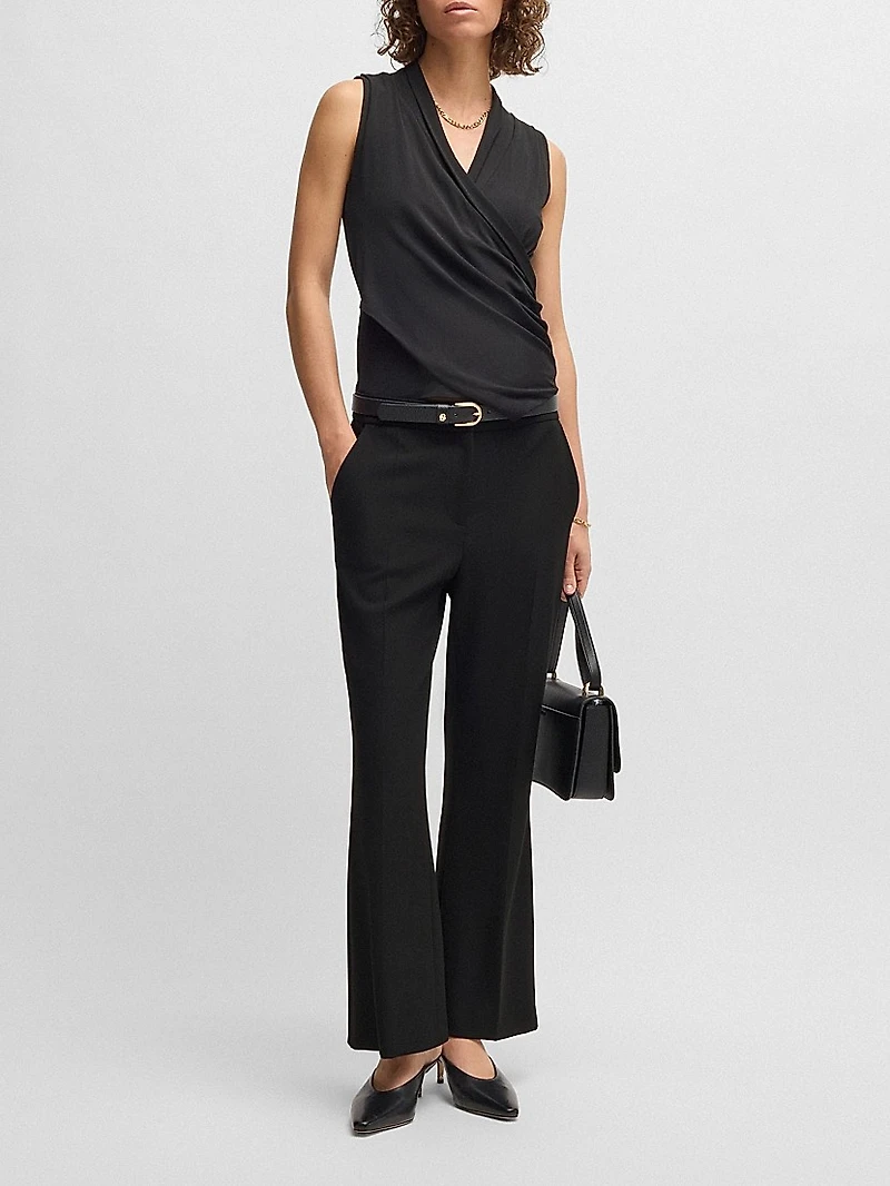 Slim-Fit Trousers with Bootcut Leg
