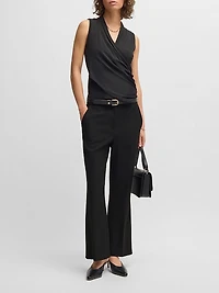 Slim-Fit Trousers with Bootcut Leg