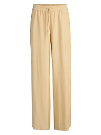 Wide-Leg Drawcord Trousers Soft Twill