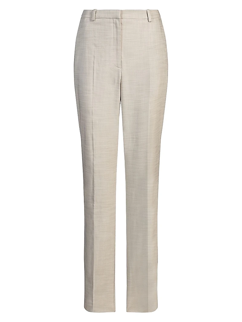 Relaxed-Fit Trousers in Melange Stretch Fabric