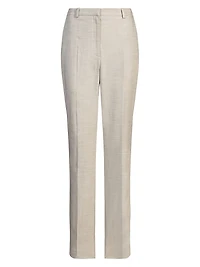 Relaxed-Fit Trousers in Melange Stretch Fabric