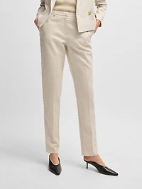 Relaxed-Fit Trousers in Melange Stretch Fabric