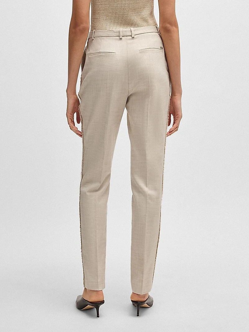 Relaxed-Fit Trousers in Melange Stretch Fabric