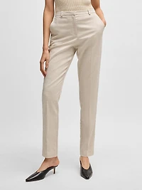 Relaxed-Fit Trousers in Melange Stretch Fabric