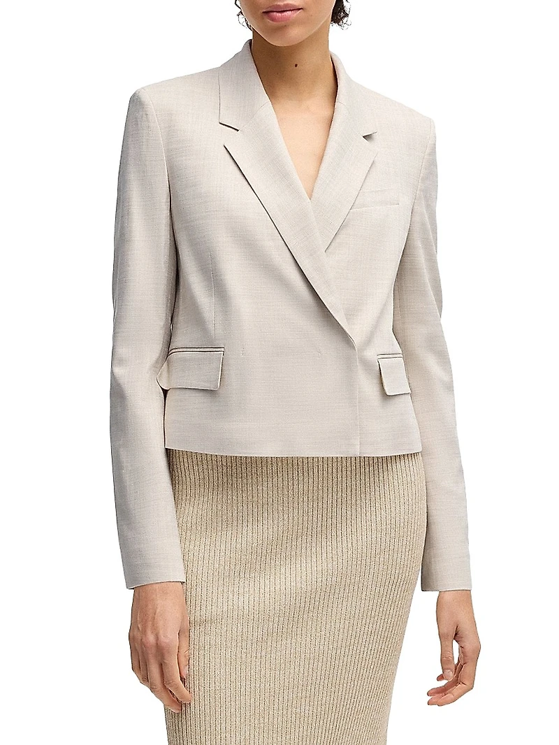 Regular-Fit Blazer Melange Stretch Fabric