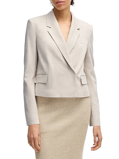 Regular-Fit Blazer Melange Stretch Fabric