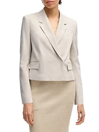 Regular-Fit Blazer Melange Stretch Fabric
