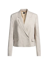 Regular-Fit Blazer Melange Stretch Fabric