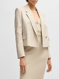 Regular-Fit Blazer Melange Stretch Fabric
