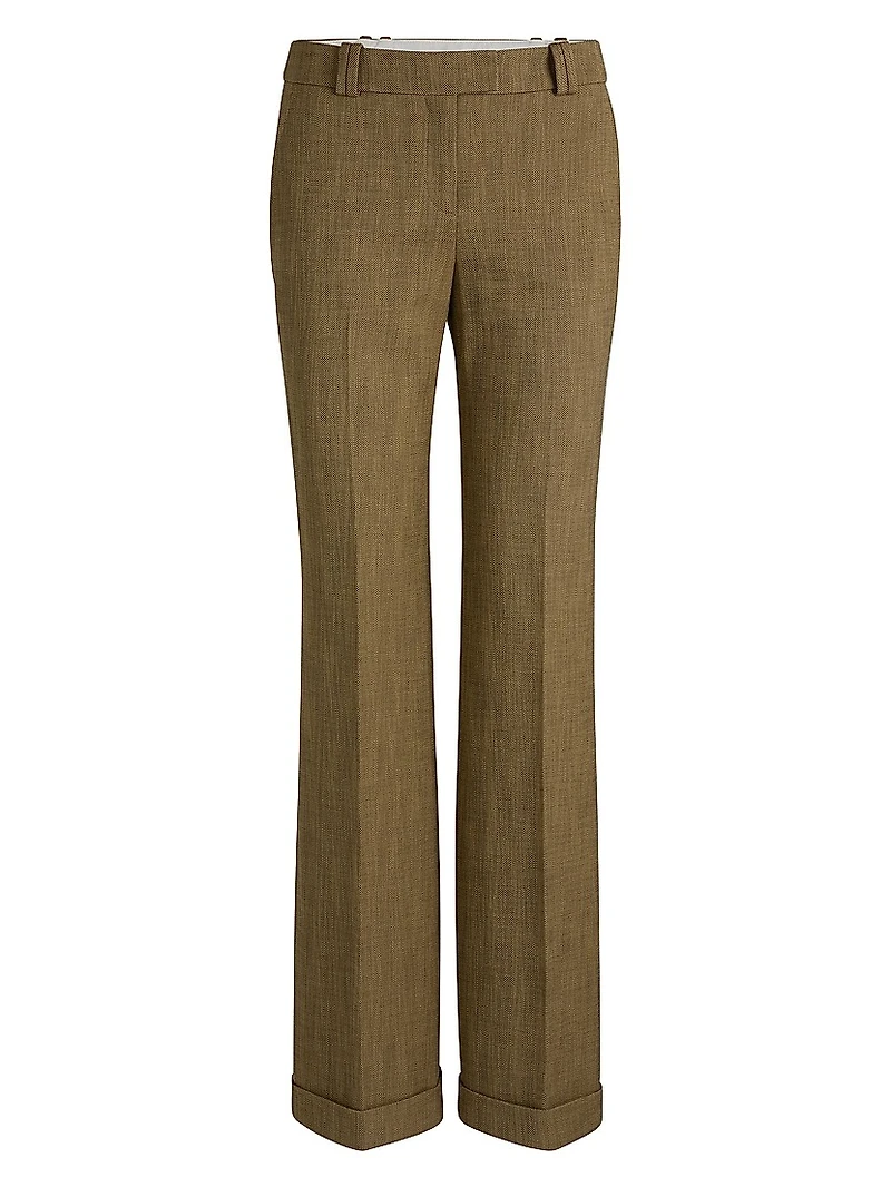 Regular-Fit Trousers Herringbone Stretch Fabric