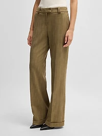 Regular-Fit Trousers Herringbone Stretch Fabric