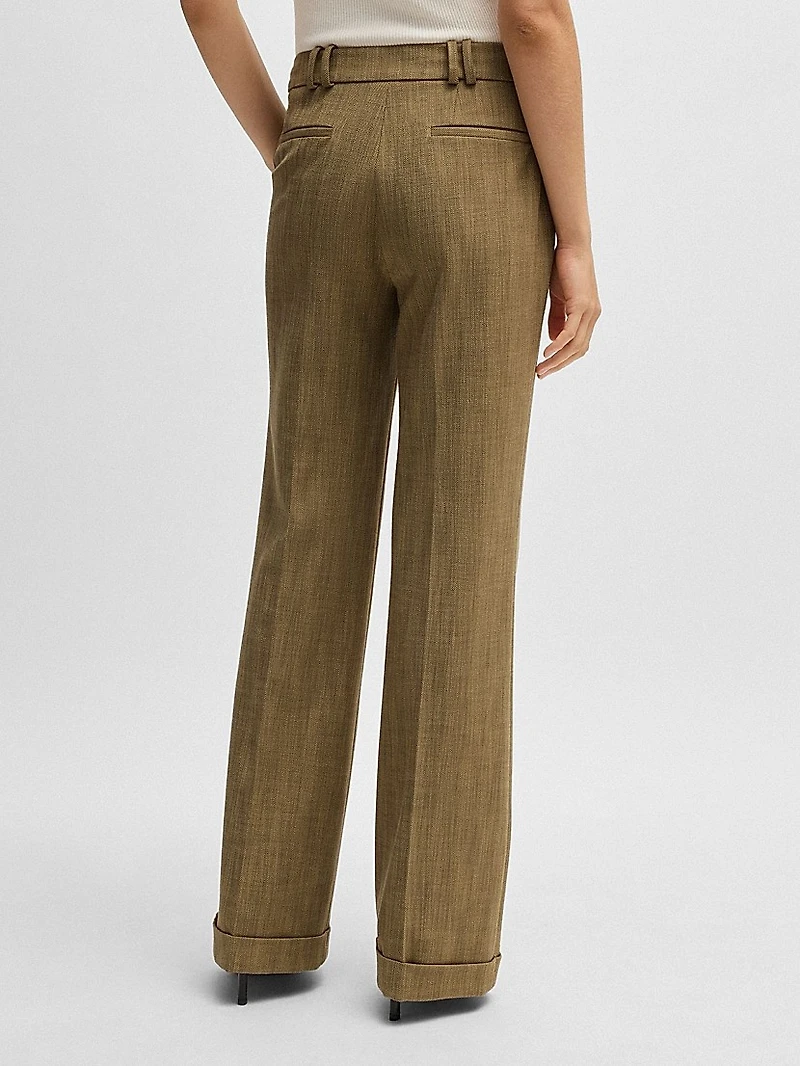 Regular-Fit Trousers Herringbone Stretch Fabric