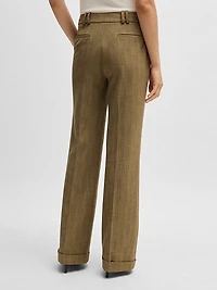 Regular-Fit Trousers Herringbone Stretch Fabric