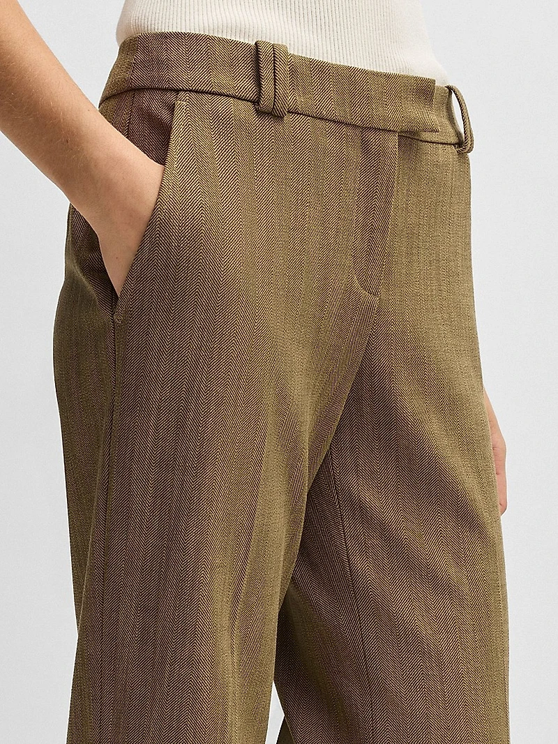 Regular-Fit Trousers Herringbone Stretch Fabric