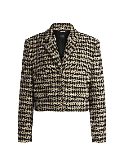 Cropped Regular-Fit Jacket Tweed