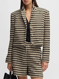 Cropped Regular-Fit Jacket Tweed