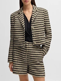 Cropped Regular-Fit Jacket Tweed