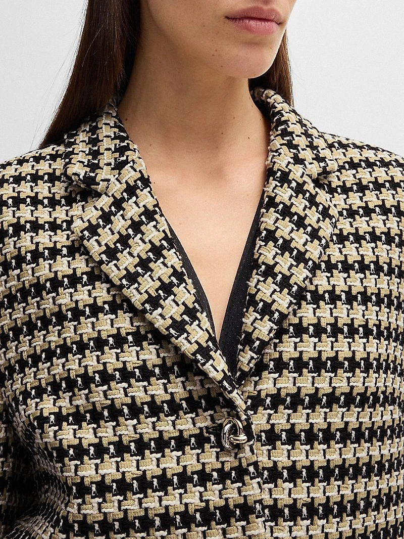 Cropped Regular-Fit Jacket Tweed