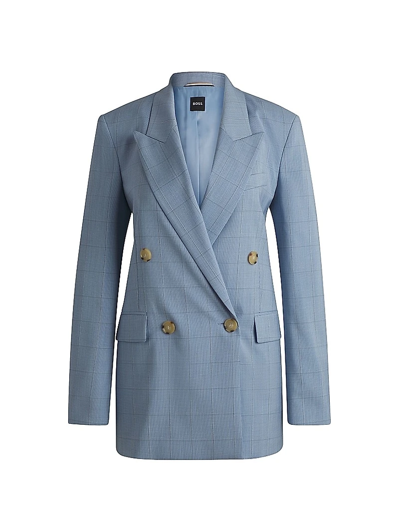 Regular-Fit Suit Jacket Checked Wool