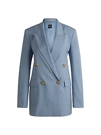 Regular-Fit Suit Jacket Checked Wool