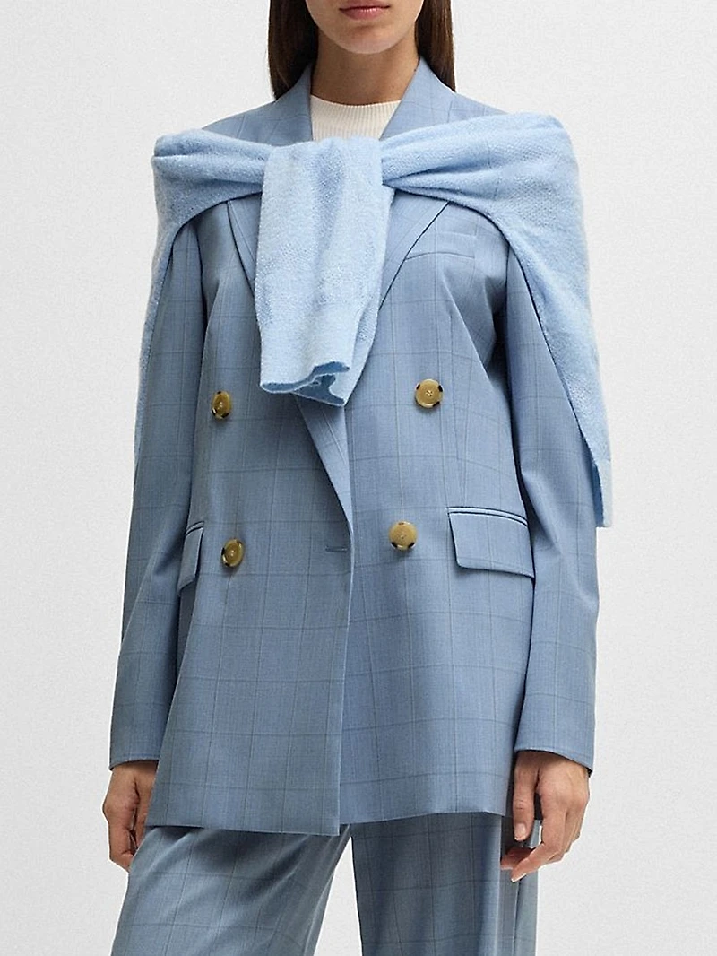 Regular-Fit Suit Jacket Checked Wool