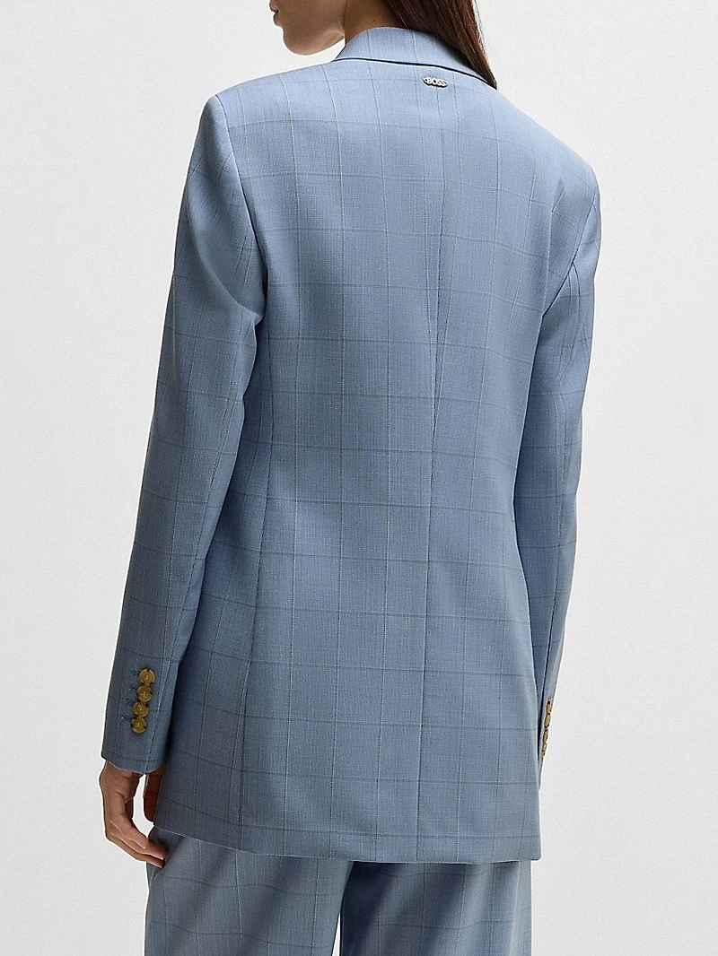 Regular-Fit Suit Jacket Checked Wool