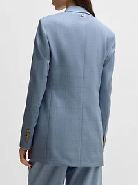 Regular-Fit Suit Jacket Checked Wool