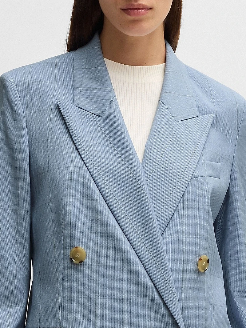Regular-Fit Suit Jacket Checked Wool