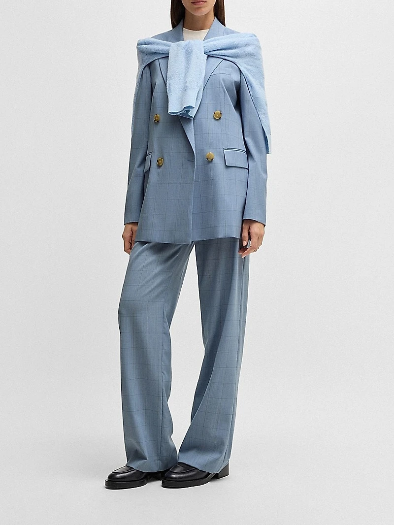 Regular-Fit Suit Jacket Checked Wool