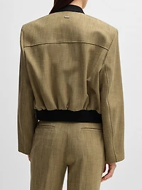Relaxed-Fit Jacket Herringbone Stretch Fabric