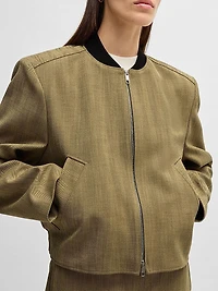 Relaxed-Fit Jacket Herringbone Stretch Fabric