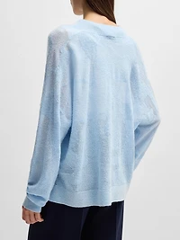 V-Neck Sweater Floral Knitted Jacquard
