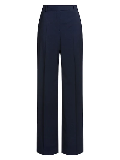 Regular-Fit Trousers in Micro-Check Virgin Wool