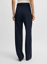 Regular-Fit Trousers in Micro-Check Virgin Wool