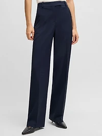 Regular-Fit Trousers in Micro-Check Virgin Wool