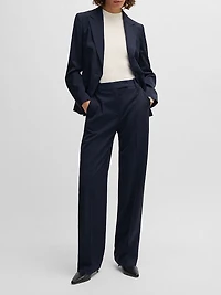 Regular-Fit Trousers in Micro-Check Virgin Wool