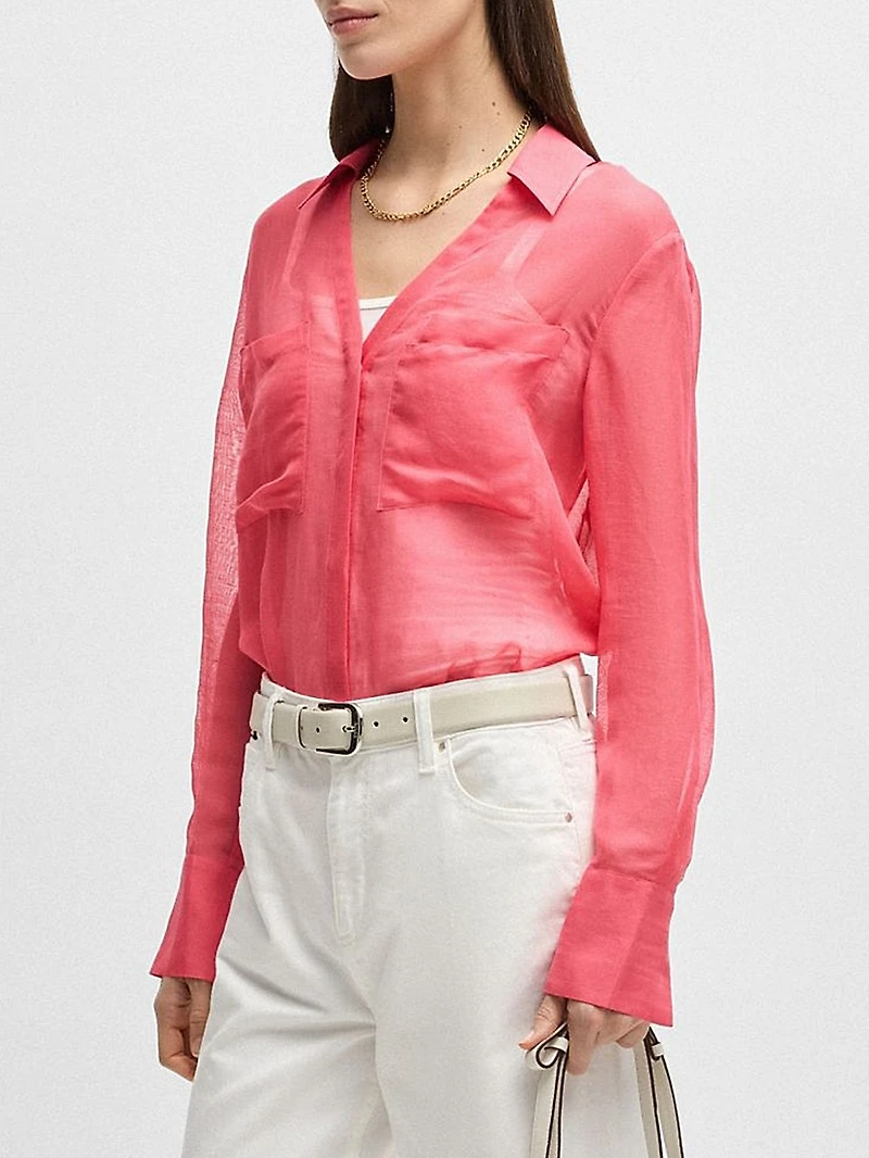 V-Neck Blouse Ramie