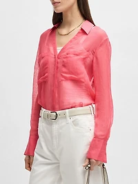 V-Neck Blouse Ramie