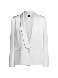 Relaxed-Fit Blazer with Shawl Lapels