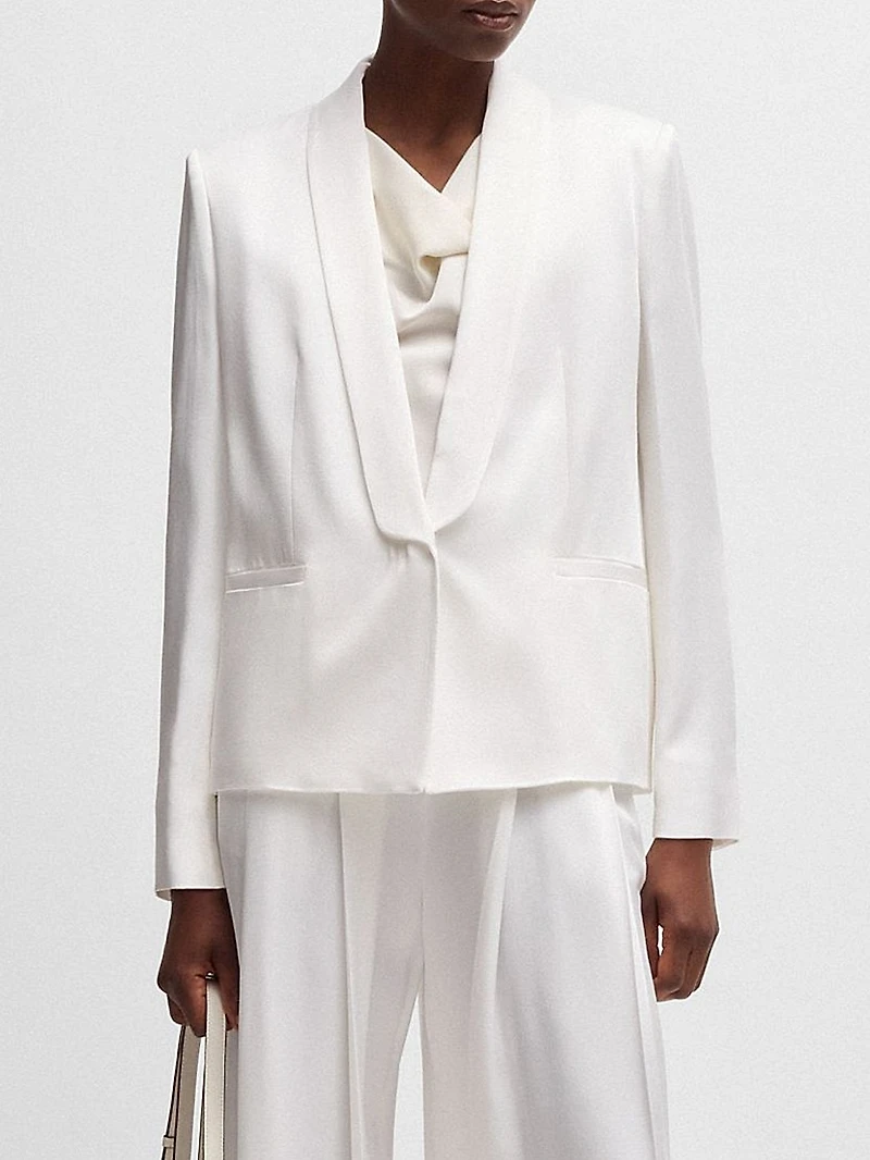 Relaxed-Fit Blazer with Shawl Lapels
