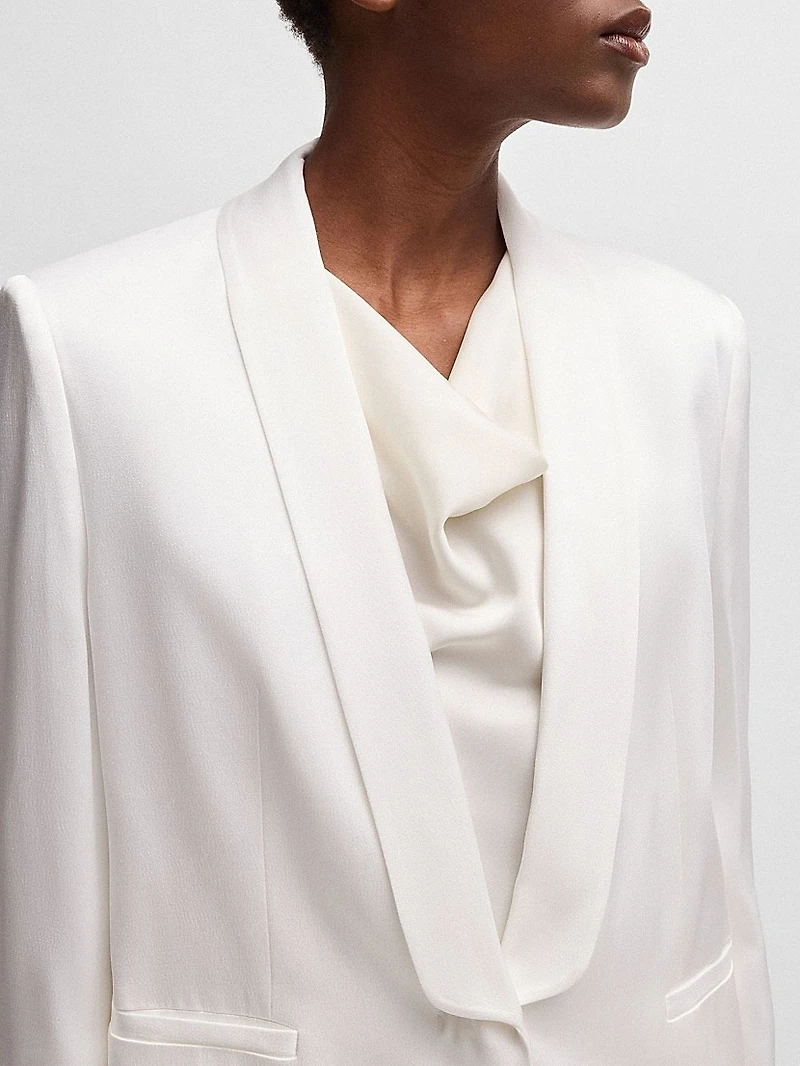 Relaxed-Fit Blazer with Shawl Lapels