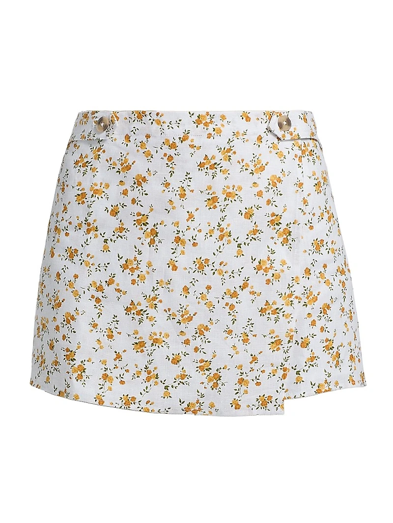 Clover Floral Linen Skort