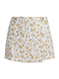 Clover Floral Linen Skort