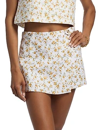 Clover Floral Linen Skort
