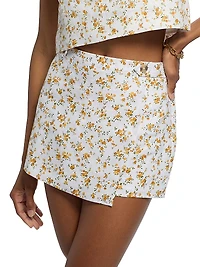 Clover Floral Linen Skort