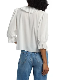 Perry Ruffle-Trim Cotton-Blend Top