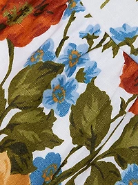 Floral Linen Midi-Dress